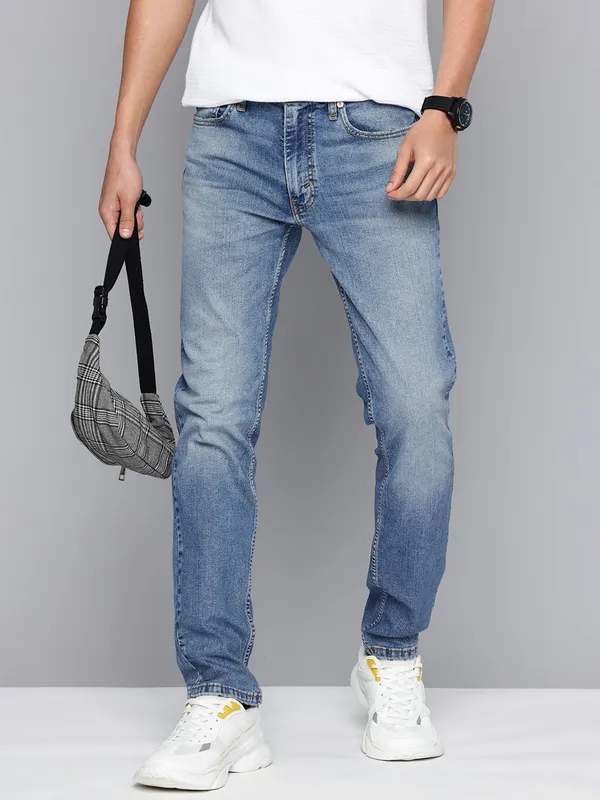 LEVIS 511 slim fit washed light blue denim for men