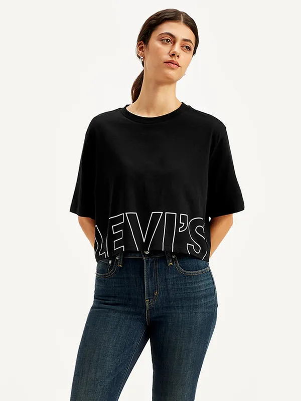 LEVIS black casual t-shirt in cotton