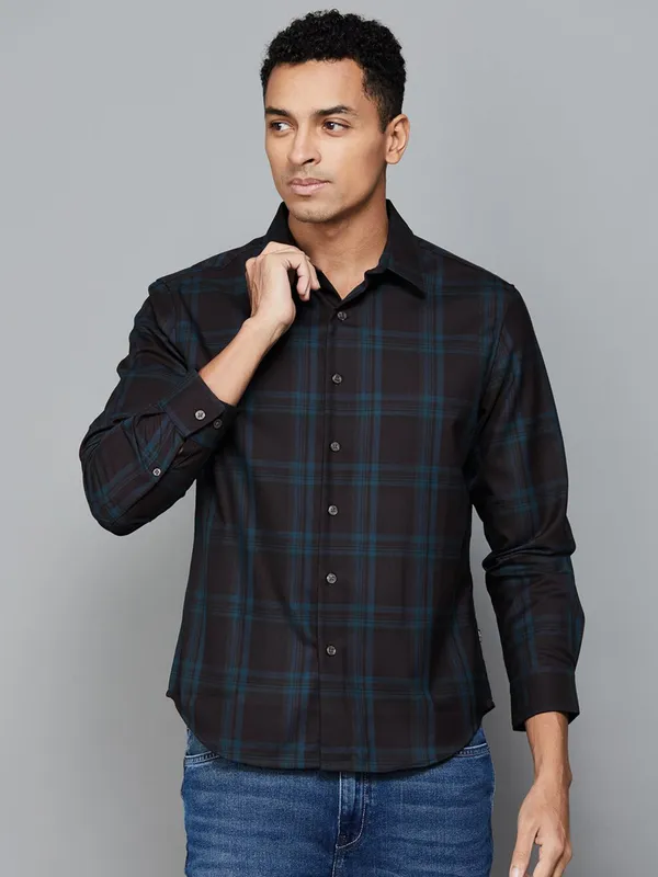 LEVIS black cotton checks shirt
