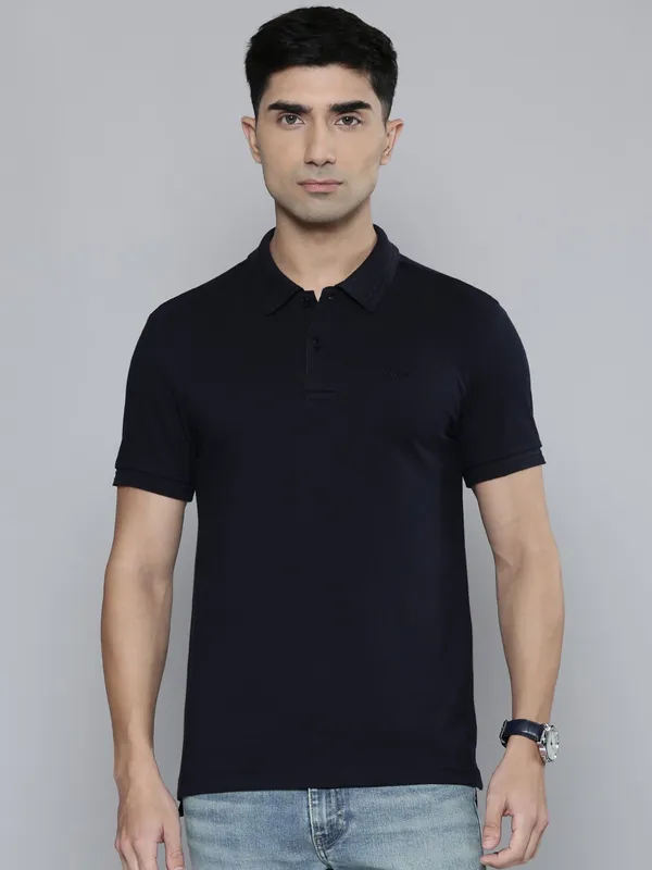 LEVIS black plain cotton t-shirt for men