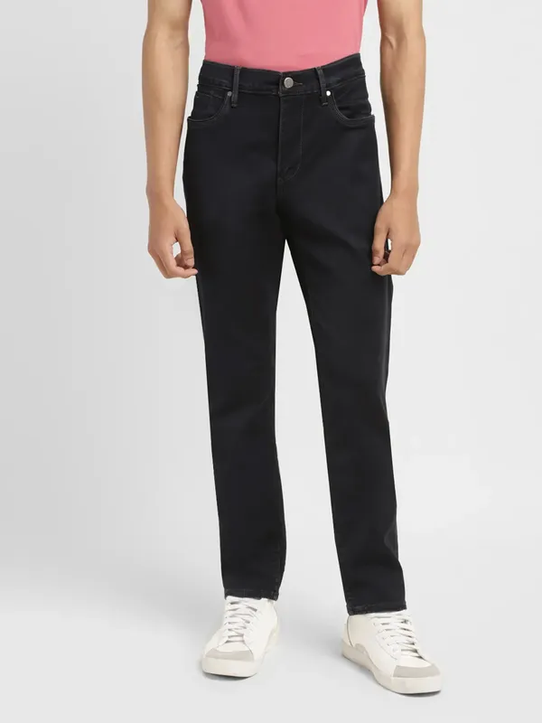 LEVIS black solid slim fit redloop jeans