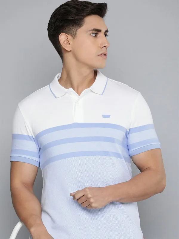 LEVIS blue color block cotton t-shirt