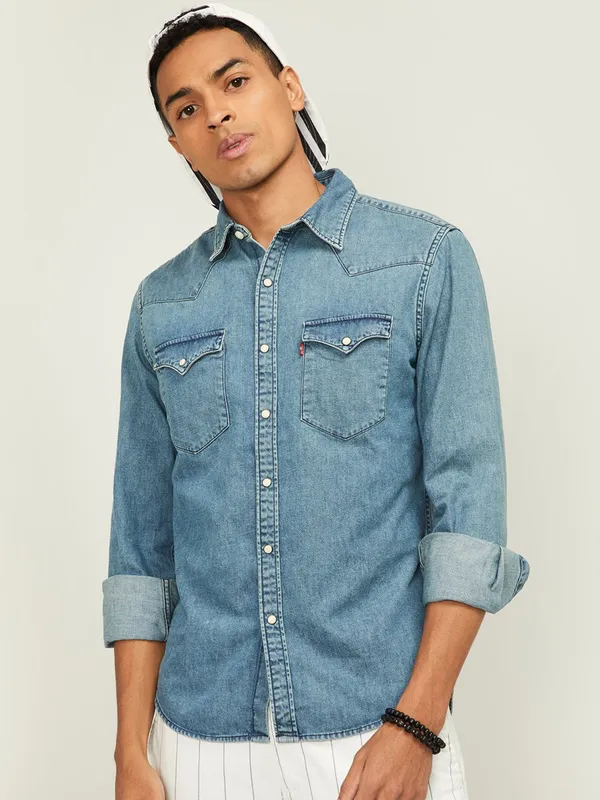 Levis blue denim full sleeve shirt