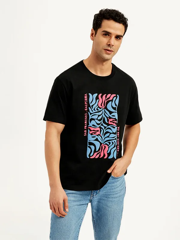 LEVIS classic black printed oversize t-shirt