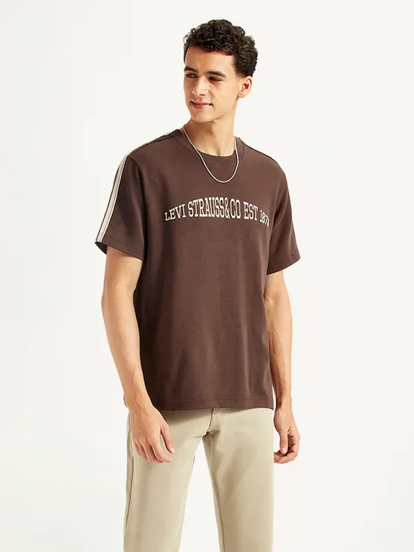 LEVIS classic brown slim fit t-shirt for men