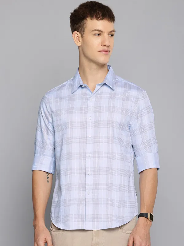 LEVIS  cotton checks shirt in light blue