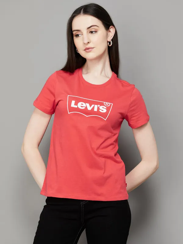 LEVIS cotton orange t-shirt for women