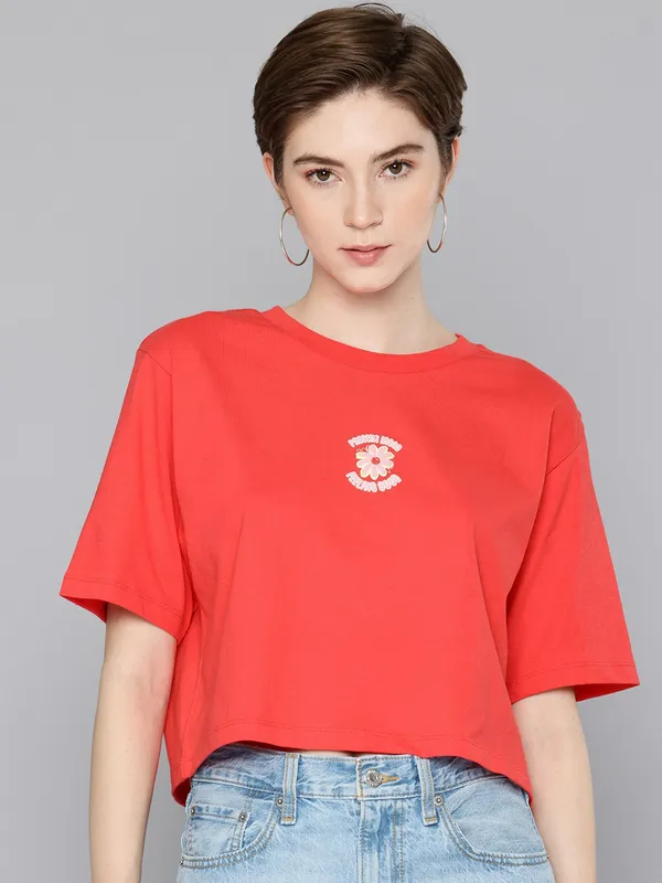 LEVIS cotton red printed t-shirt