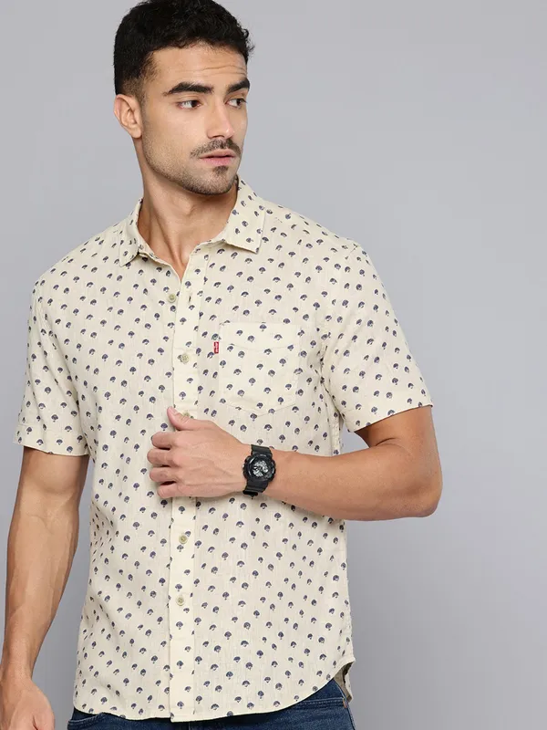 LEVIS cream printed cotton shirt