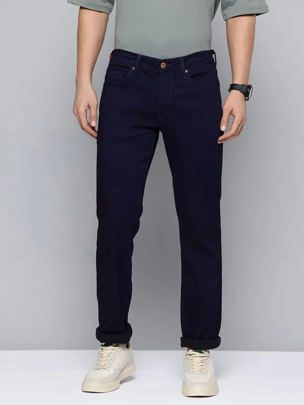 LEVIS dark navy mens solid denim jeans