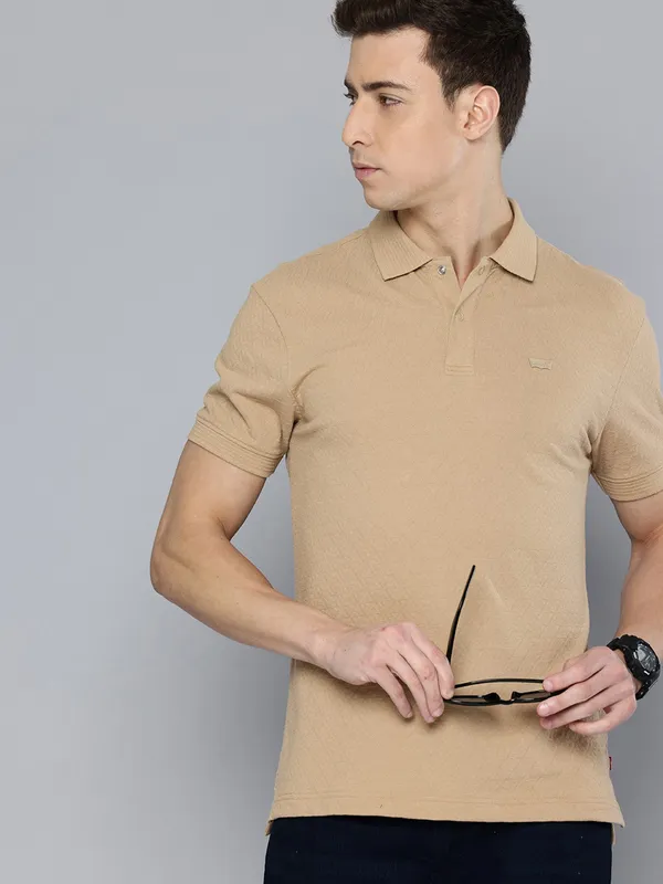 LEVIS khaki texture cotton t-shirt