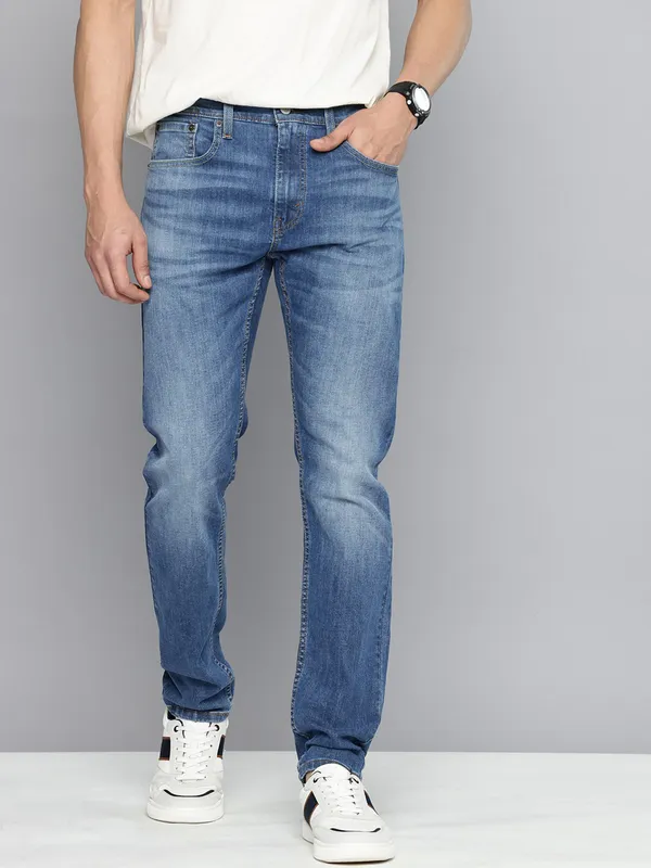 LEVIS light blue washed slim taper fit denim for men