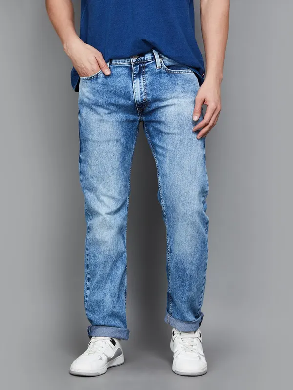 LEVIS light blue washed straight fit denim jeans