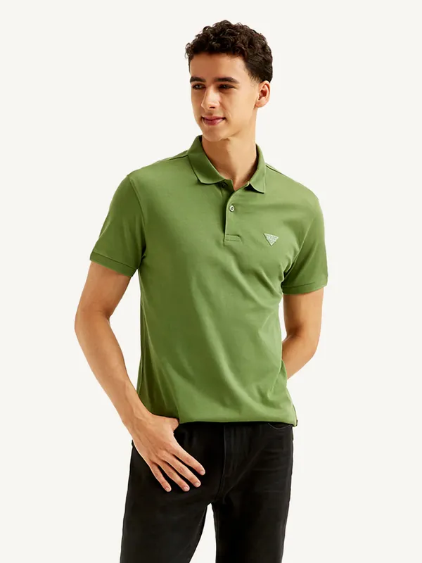 LEVIS mehndi green slim fit polo t-shirt for men