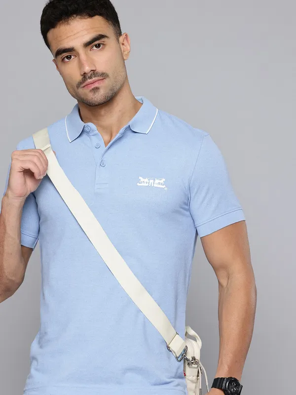 LEVIS mint blue plain cotton t-shirt