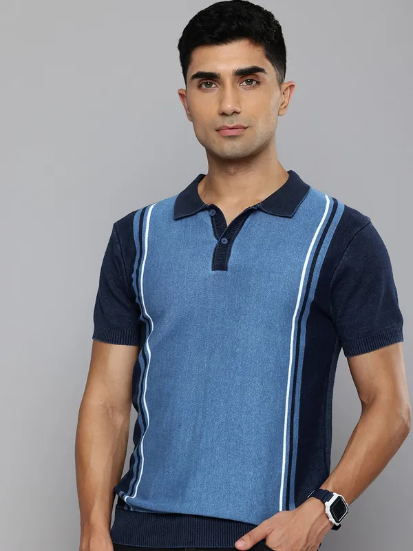 LEVIS navy and blue cotton t-shirt for men