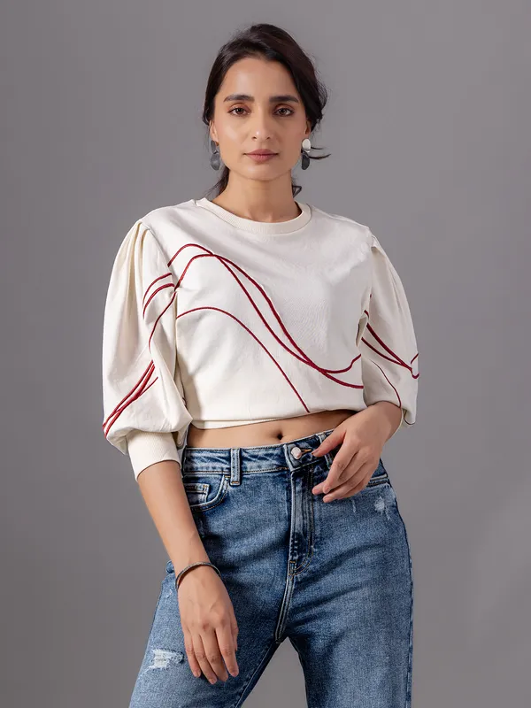 LEVIS off white cotton crop top