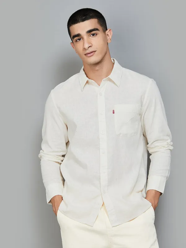 LEVIS off white plain cotton shirt