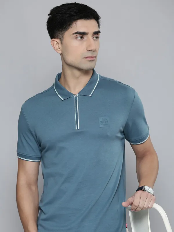 LEVIS pastel blue plain cotton t-shirt