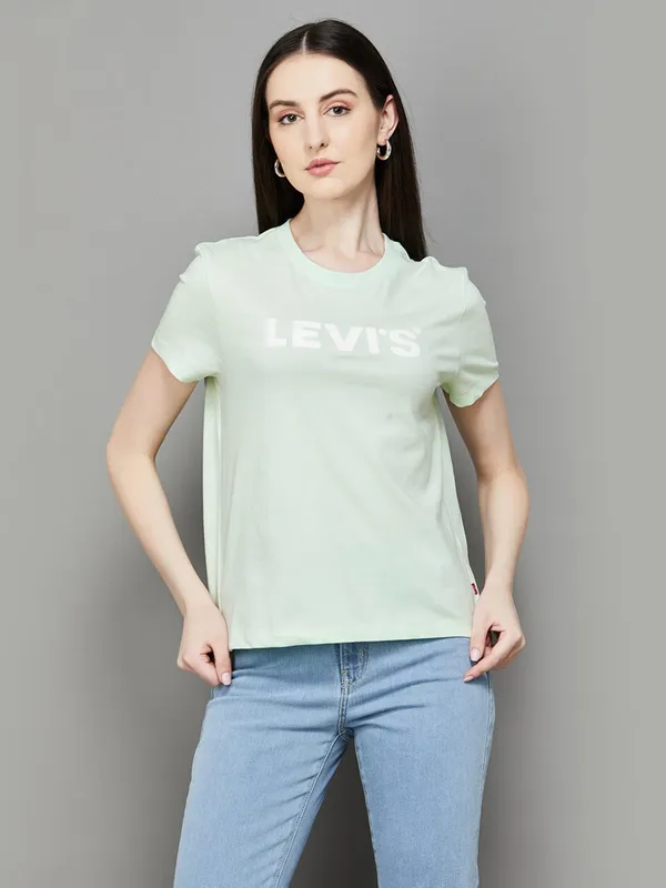 LEVIS pista green cotton t-shirt