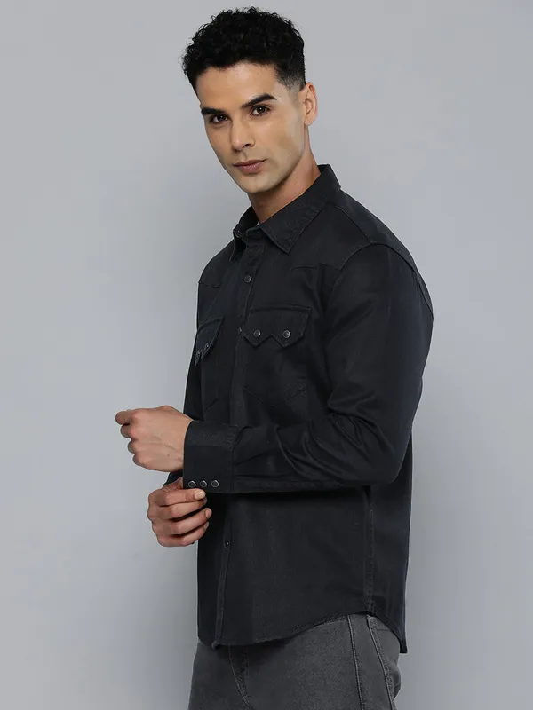 LEVIS plain black cotton shirt