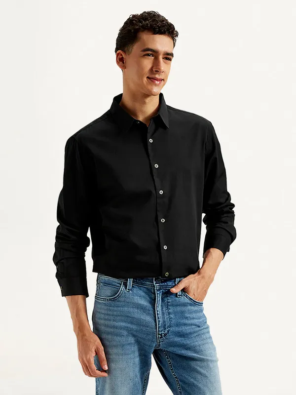 LEVIS plain black cotton shirt for casual wear