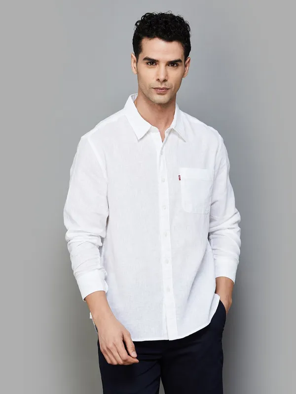 LEVIS plain white cotton shirt for men