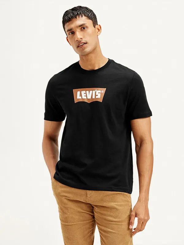 LEVIS printed black slim fit cotton t-shirt