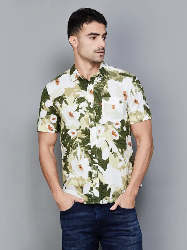 LEVIS printed green cotton shirt