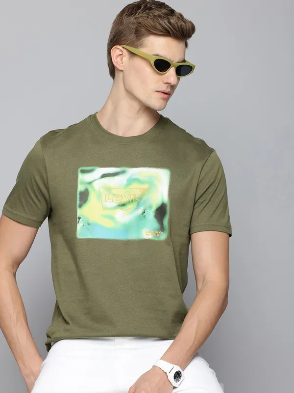 LEVIS printed olive cotton t-shirt