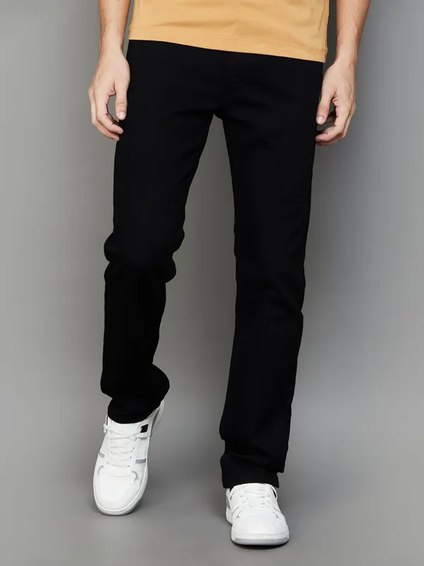 LEVIS solid dark black slim fit denim