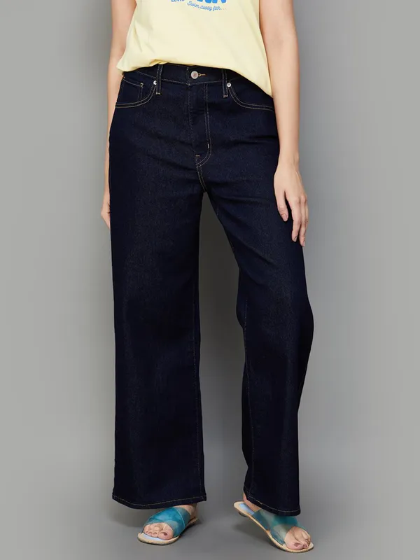 LEVIS solid dark blue loose fit jeans