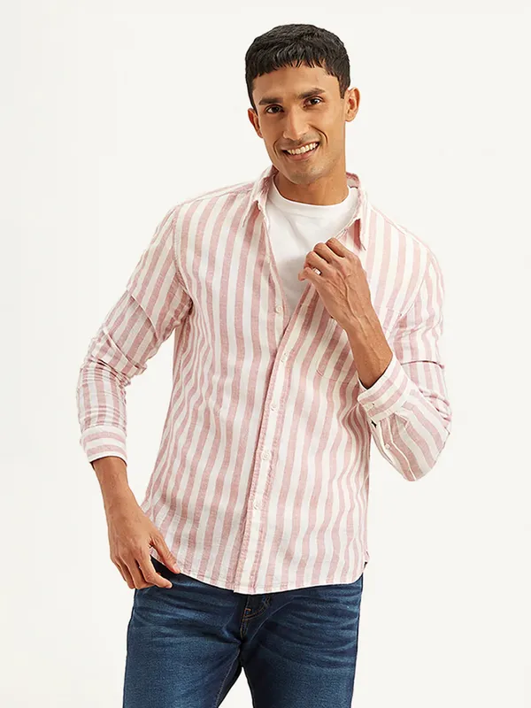 LEVIS stripe onion pink cotton shirt