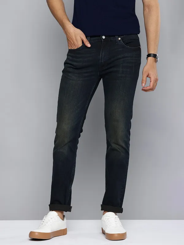 LEVIS washed black denim slim fit jeans