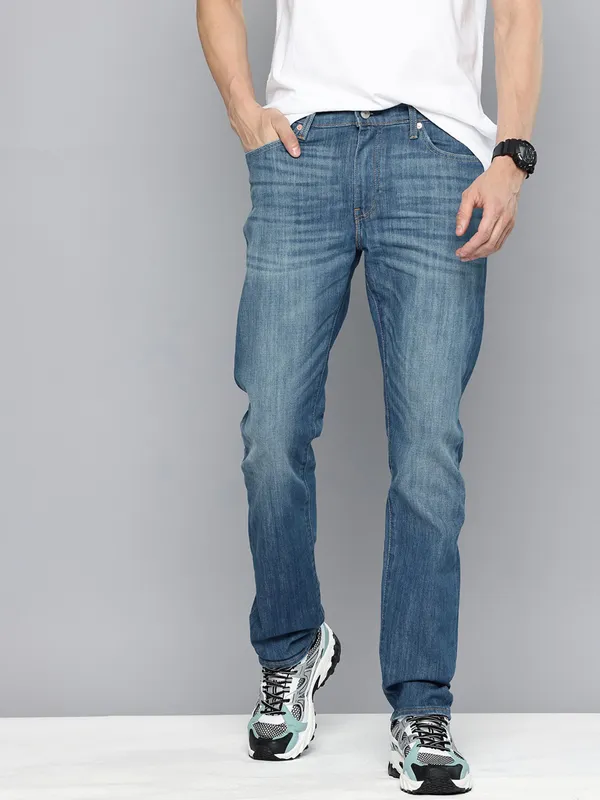 LEVIS washed blue slim fit mens denim jeans