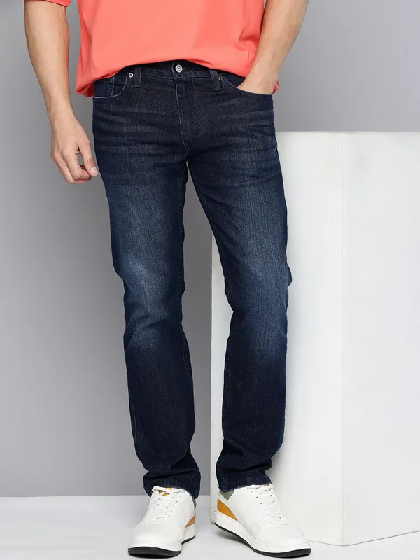LEVIS washed dark navy 511 slim fit denim jeans