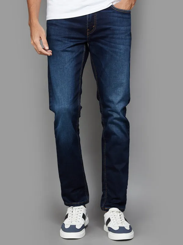LEVIS washed navy slim tapered fit jeans