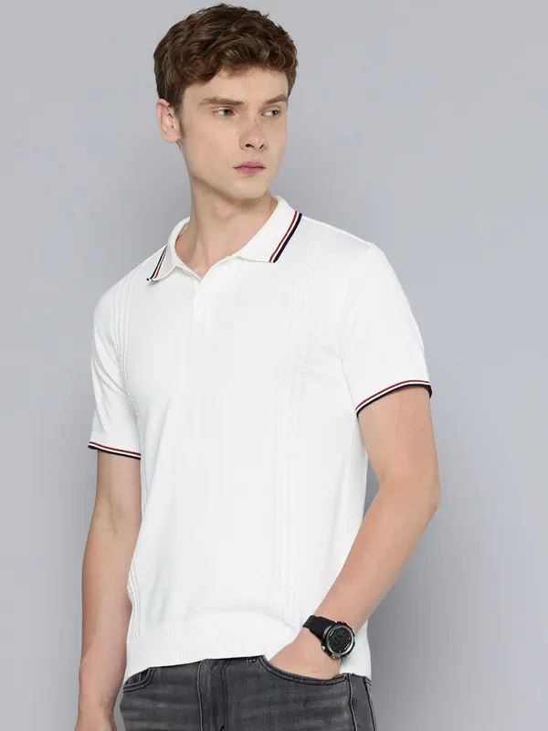 LEVIS white cotton polo t-shirt for men