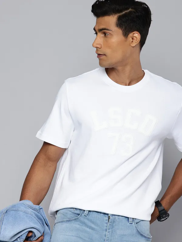 LEVIS white slim fit mens cotton t-shirt