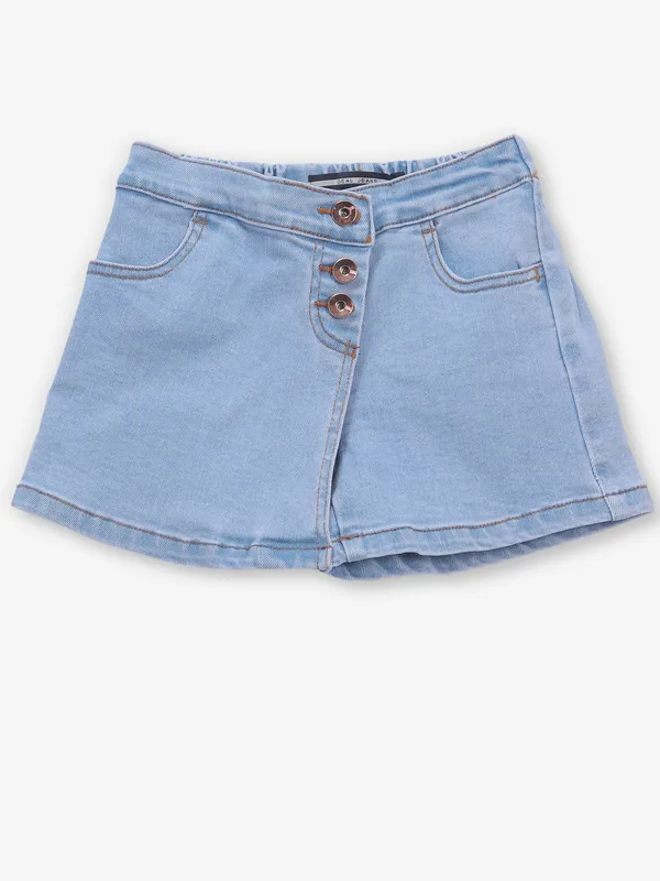 Light blue denim shorts for casual