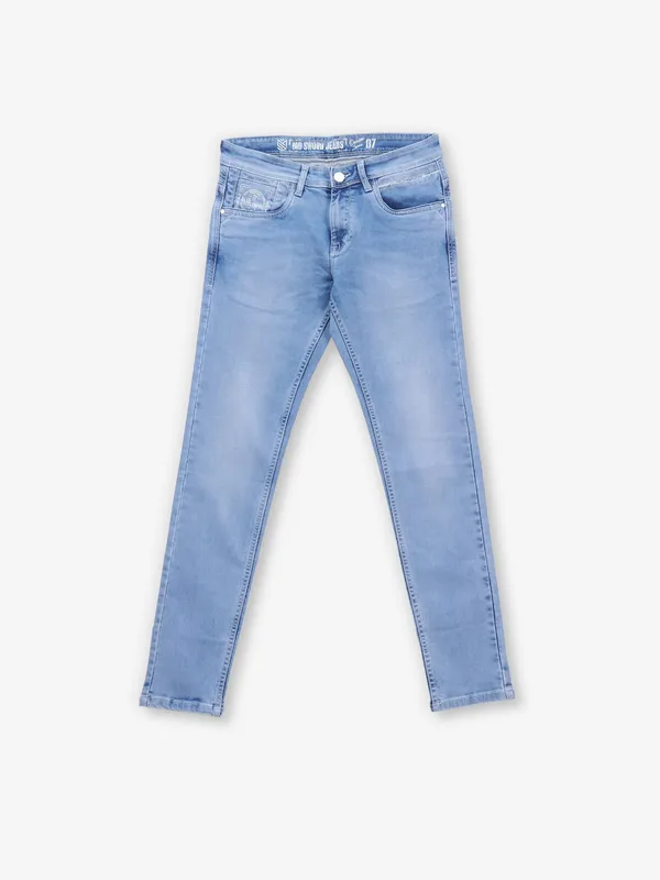 Light blue washed denim jeans from MD SWORD