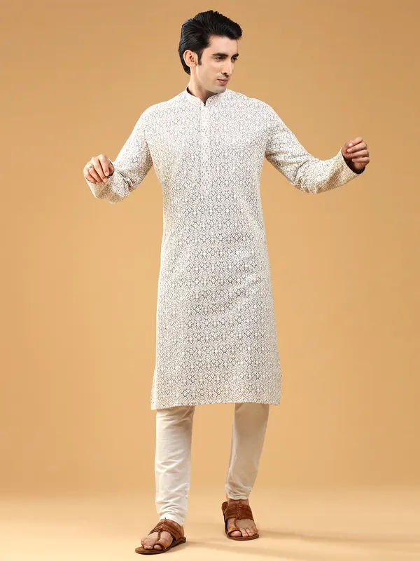 Light purple georgette  Men Kurta pajama for festive