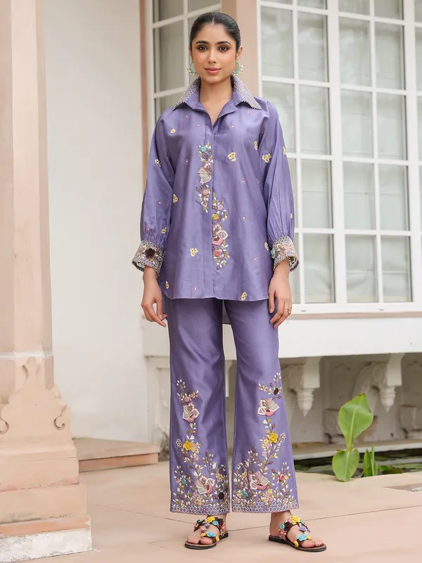 Light purple silk tencel co-ord set