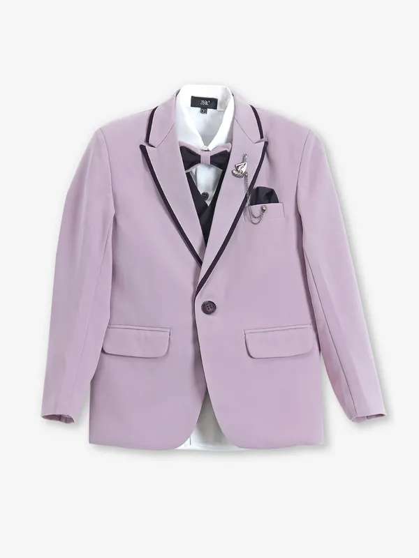 Light purple terry rayon solid coat suit