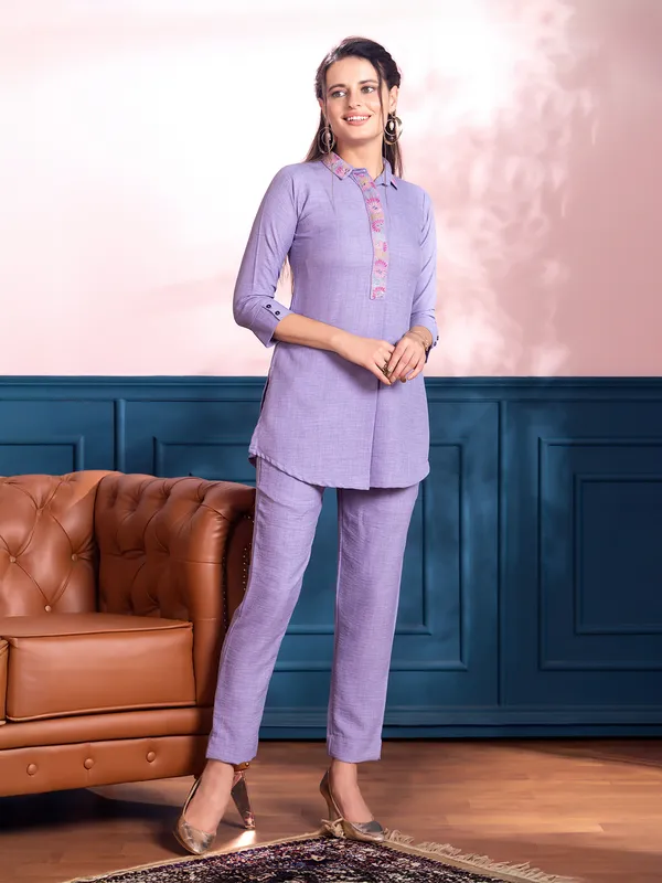 Likac purple cotton co ord set