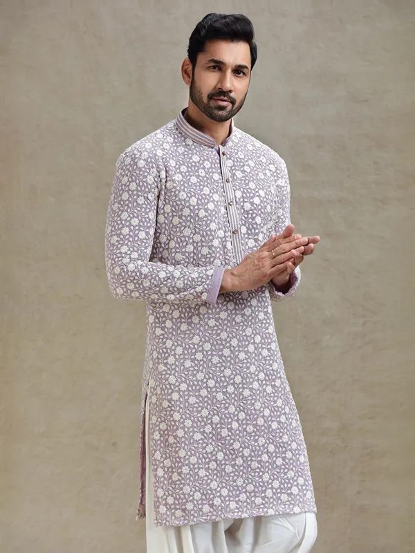Lilac purple ethereal charm kurta salwar set
