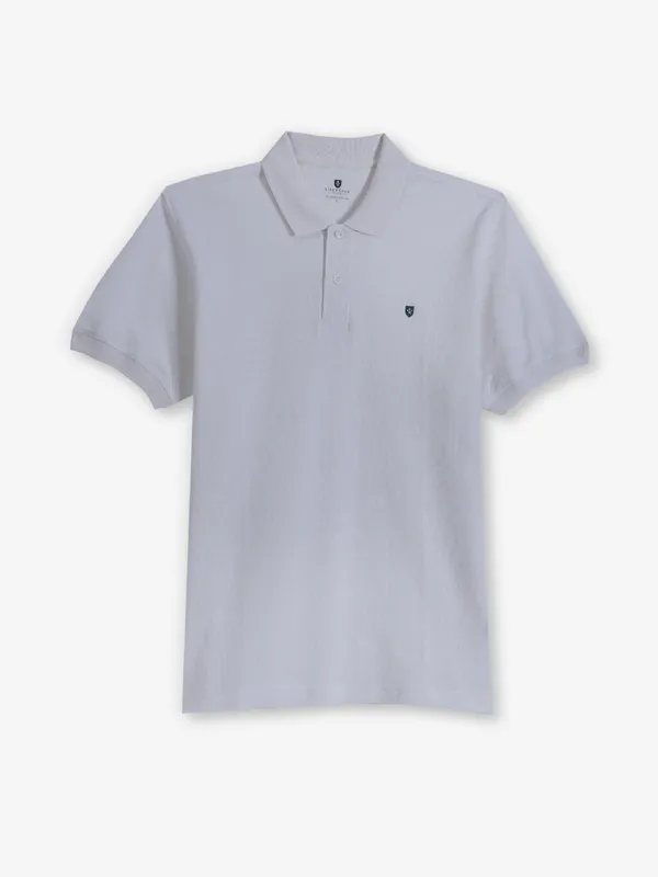 LINEN CLUB off white plain cotton t-shirt
