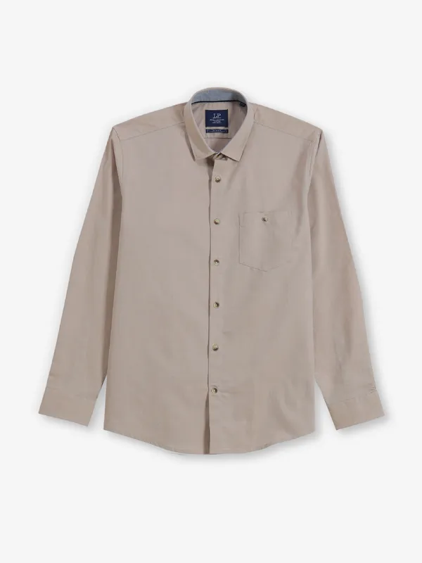 LOUIS PHILIPPE beige plain shirt for men