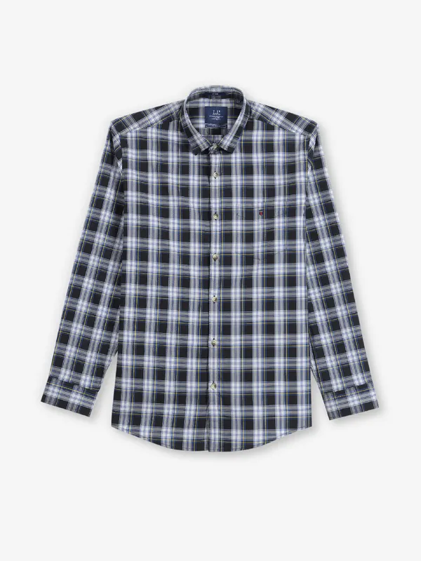 LOUIS PHILIPPE black and white checks shirt for men