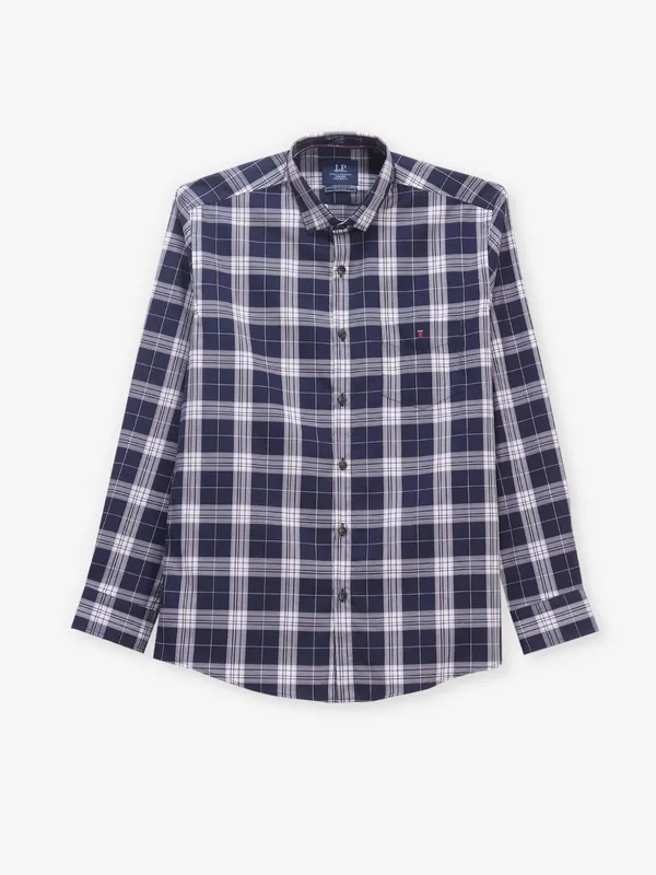 LOUIS PHILIPPE blue check shirt